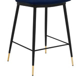 Messina 26" Blue Faux Leather and Metal Counter Height Bar Stool