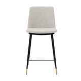 Messina 26" Cream Faux Leather and Metal Counter Height Bar Stool