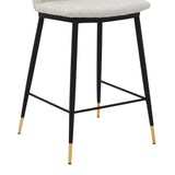 Messina 26" Cream Faux Leather and Metal Counter Height Bar Stool