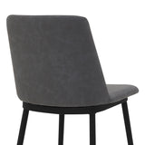 Messina 26" Gray Faux Leather and Metal Counter Height Bar Stool