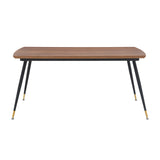 Messina Modern Walnut and Metal Dining Room Table