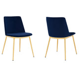 Messina Metal/Velvet 100% Polyster Dining Chair