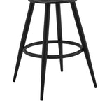 Maxen 26" Gray Faux Leather and Black Metal Swivel Bar Stool