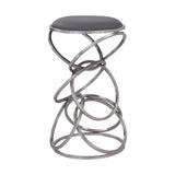 Medley Stainless Steel/Faux Leather Polyurethane Barstool