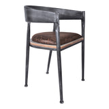 Macey Modern Dining Chair in Industrial Gray and Brown Fabric with Pine Wood - Set of 2