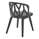 Nia Gray Faux Leather and Black Wood Dining Chairs - Set of 2