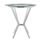 Naomi Glass/Stainless Steel Bar Table