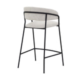 Nara 26" Cream Faux Leather and Metal Counter Height Bar Stool