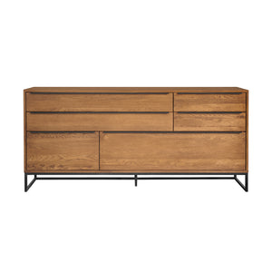 Nevada Rustic Oak Wood Sideboard In Balsamico