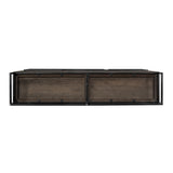 Nevada Rustic Oak Wood Sideboard In Dark Brown