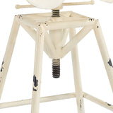 Osbourne Adjustable Industrial Metal Barstool in Antique White finish