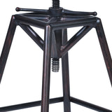 Osbourne Adjustable Barstool in Industrial Copper Metal finish