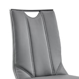 Pacific Dining Room Chair in Gray Faux Leather and Black Finish - Set of 2