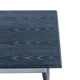 Westlake Black Veneer End Table with Brushed Stainless Steel Frame