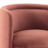 Peony Blush Fabric Upholstered Sofa Accent Chair with Brushed Gold Legs