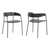 Perry Wood and Metal Modern Dining Room Chairs Set of 2