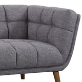 Phantom Mid-Century Modern Loveseat in Dark Gray Linen and Walnut Legs