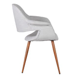 Phoebe Mid-Century Dining Chair in Walnut Finish and Gray Fabric