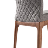 Parker Mid-Century Dining Chair in Walnut Finish and Gray Fabric - Set of 2