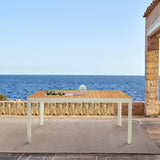 Portals Outdoor Rectangular Coral Sand Aluminum & Teak Wood Dining Table