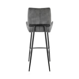 Panama 26" Counter Height Bar Stool in Charcoal Fabric and Black Finish