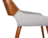 Panda Mid-Century Dining Chair Walnut Finish and Gray Fabric