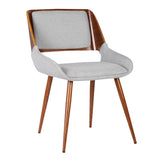 Panda Walnut Wood/Metal/Fabric 100% Polyester Dining Chair