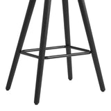 Piper 26" Counter Height Backless Bar Stool in Gray Faux Leather and Black Wood