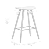 Piper 26" Counter Height Backless Bar Stool in Gray Faux Leather and Walnut Wood