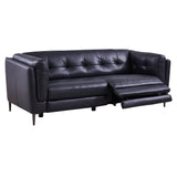 Primrose Contemporary Sofa in Dark Metal Finish and Navy Genuine Leather