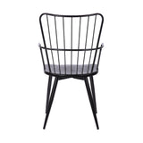 Parisa High Back Steel Framed Side Chair in Black Powder Coated Finish and Black Brushed Wood