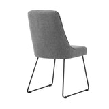 Quartz Gray Fabric and Metal Dining Room Chairs - Set of 2