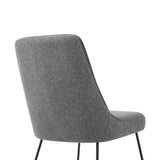 Quartz Gray Fabric and Metal Dining Room Chairs - Set of 2