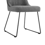 Quartz Gray Fabric and Metal Dining Room Chairs - Set of 2