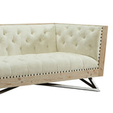 Regis Cream Sofa With Pine Frame And Gunmetal Legs