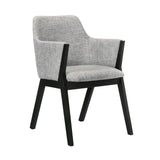 Renzo Light Gray Fabric and Black Wood Dining Side Chairs - Set of 2