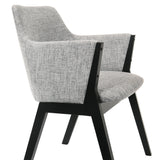 Renzo Light Gray Fabric and Black Wood Dining Side Chairs - Set of 2