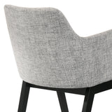 Renzo Light Gray Fabric and Black Wood Dining Side Chairs - Set of 2