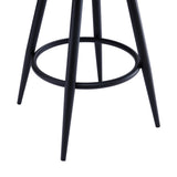 Ruby 30" Bar Height Swivel Grey Faux Leather and Black Metal Bar Stool