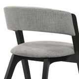 Rowan Gray Upholstered Dining Chairs in Black Finish - Set of 2