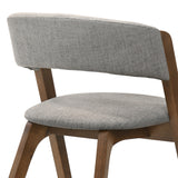 Rowan Gray Upholstered Dining Chairs in Walnut Finish - Set of 2