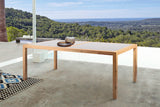 Sienna Outdoor Eucalyptus Dining Table with Grey Teak Finish and Super Stone Top