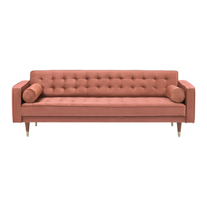 Somerset Blush Velvet Mid Century Modern Sofa