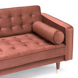 Somerset Blush Velvet Mid Century Modern Sofa