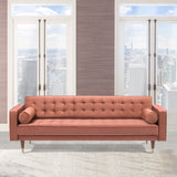 Somerset Blush Velvet Mid Century Modern Sofa