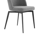 Sunny Swivel Gray Fabric and Metal Dining Room Chairs - Set of 2