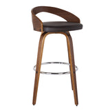 Sonia Wood/Faux Leather/Leatherette/Stainless Steel 100% Polyurethane Swivel Barstool