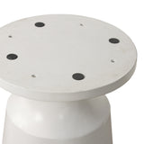 Pinni White Concrete Round Dining Table with Bronze Painted Accent