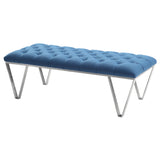 Serene Brushed Stainless Steel/Fabric 100% Polyester Bench