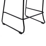 Shasta 26" Outdoor Metal and Black Rope Stackable Counter Stool - Set of 2